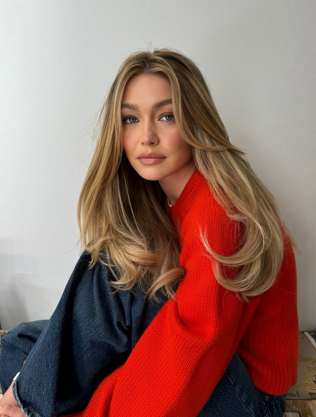 Gigi Hadid with a layered haircut