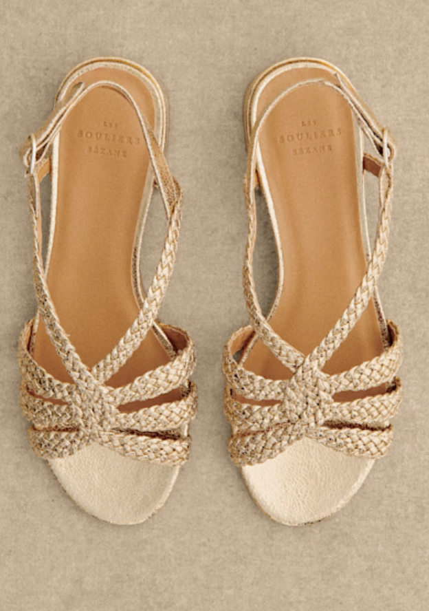 Sezane gold sandals