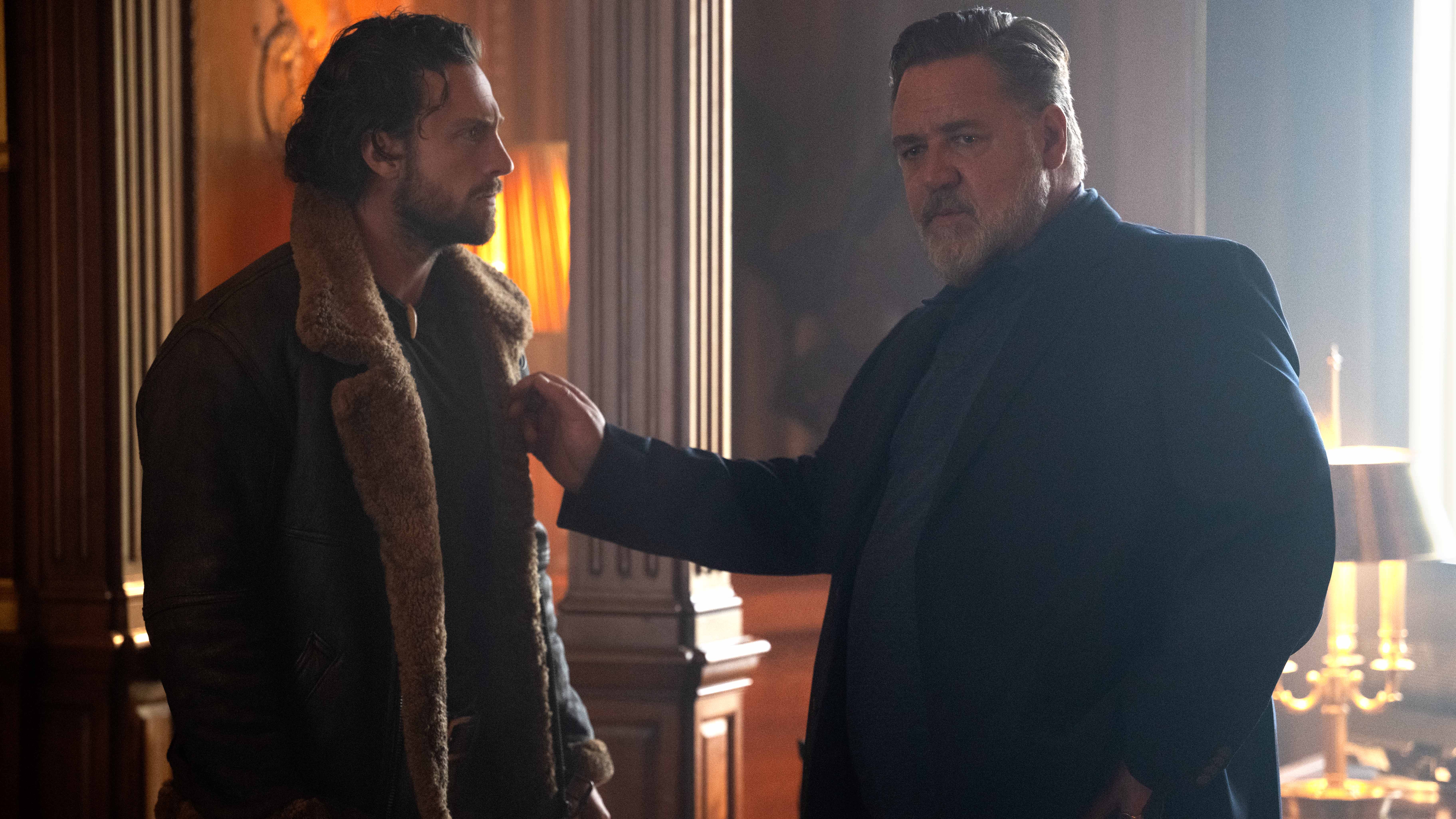 Kraven the Hunter star Aaron Taylor-Johnson describes working with Russell Crowe on the Marvel and Sony supervillain thriller as "a dream come true"