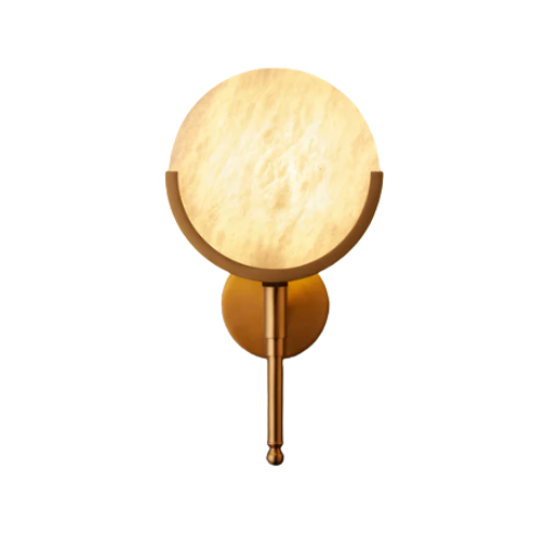 Firefly Wall Light in Antique Brass With an Alabaster Globe