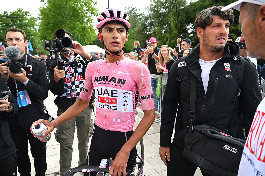 Isaac Del Toro after a chaotic stage 14 at the Giro d&#039;Italia