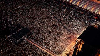An overhead shot of the Metallica crowd at the Highland Festival Grounds at Kentucky Exposition Center