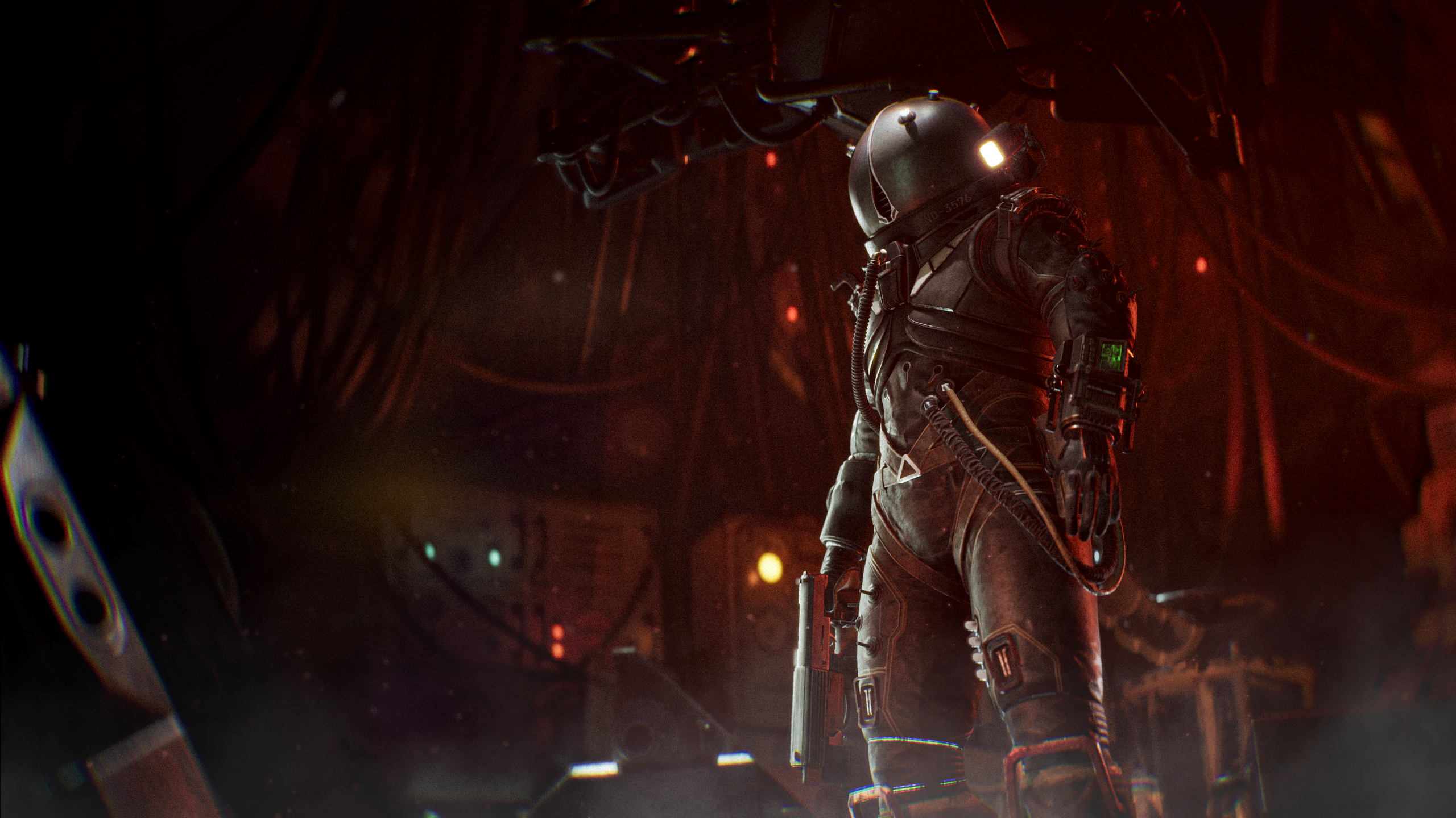 A press image shows the protagonist from Cronos: The New Dawn standing inside a dark engine room