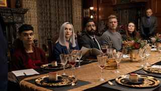 Prospero, Camille, Leo, Bill, Tamerlane, and Arthur in Netflix's The Fall of the House of Usher
