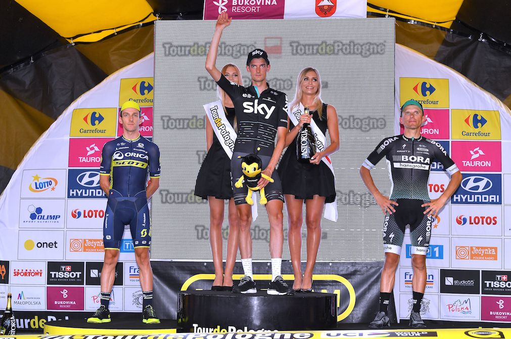 The podium of the final stage of the Tour de Pologne