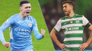 Phil Foden of Manchester City and Paulinho of Sporting Lisbon could both feature in the Manchester City vs Sporting Lisbon live stream