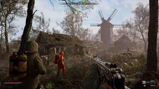 Two players walking across the map in the new game Stalker 2.