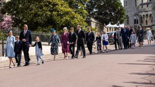 The Royal Family walking to St George's Chapel