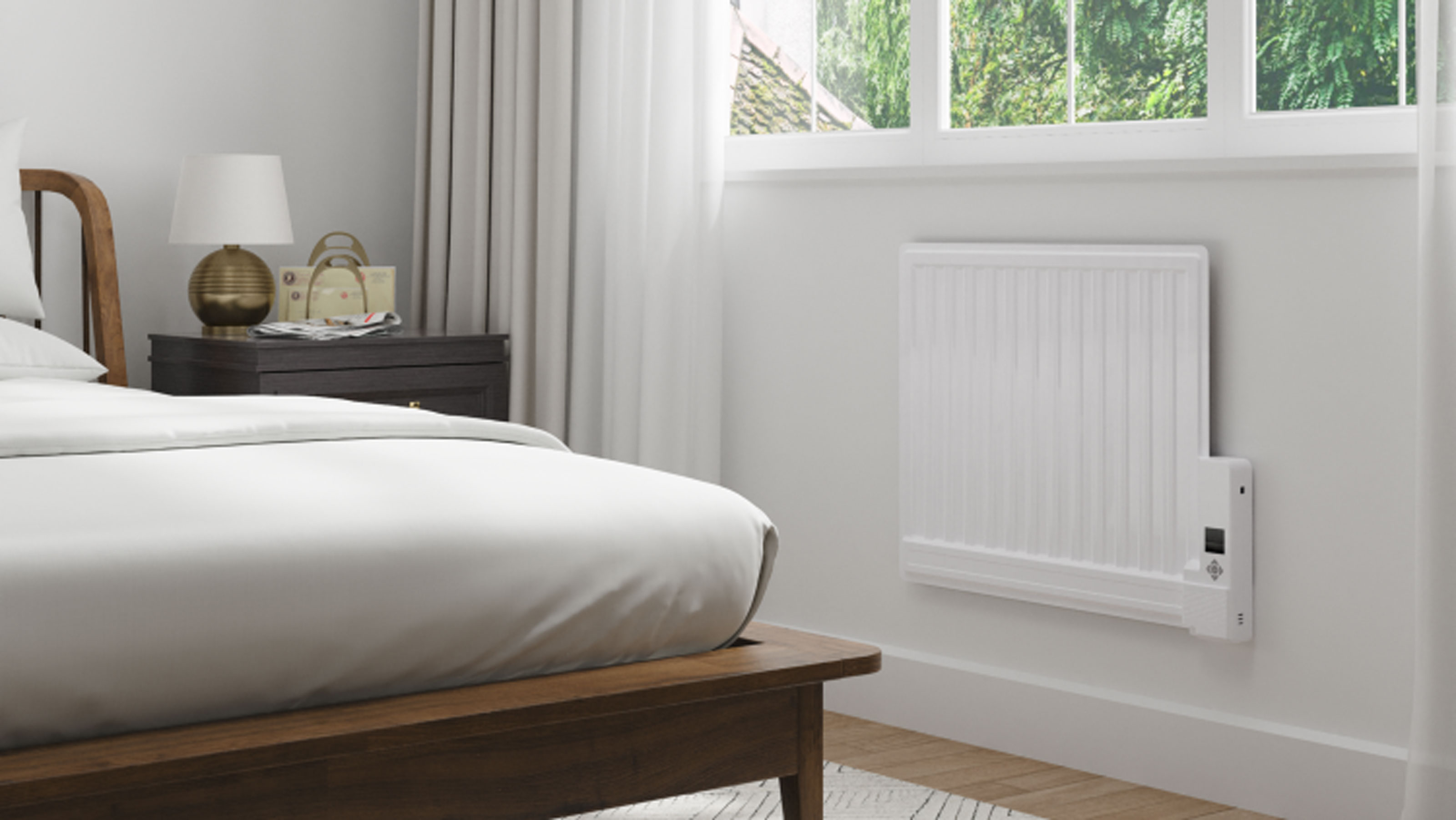 modern white wall-mounted oil-filled radiator