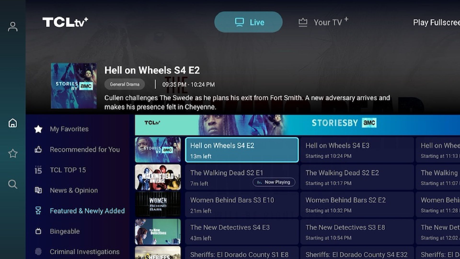 TCLtv+ free AMC channels