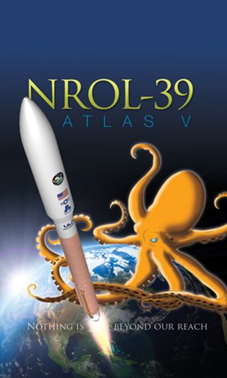 This image is the official mission graphic and logo of the U.S. National Reconnaissance Office's classified NROL-39 satellite launch of Dec. 5, 2013 from Vandenberg Air Force Base in California..