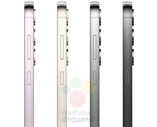 A look at the supposed colors of the Galaxy S23.