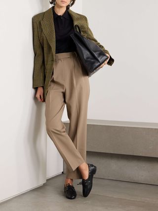 Bea Pleated Crepe Tapered-Leg Pants