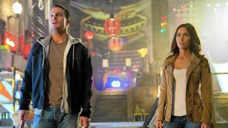 Stephen Amell and Megan Fox in Teenage Mutant Ninja Turtles: Out of the Shadows