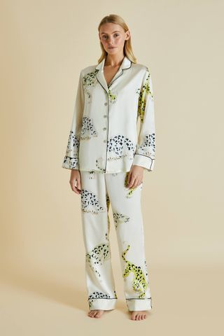 Olivia Von Halle Lila Amico Silk Satin Pajama Set