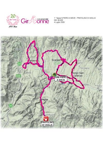 Giro Donne 2009 stage 1 map