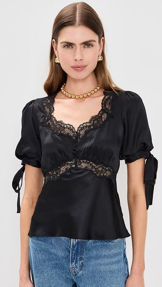 Reformation Dolly Silk Top