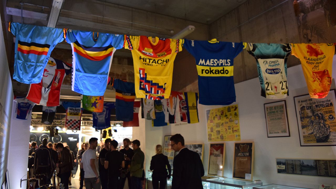 Some of cycling's most famous jerseys hung in the halls of the show