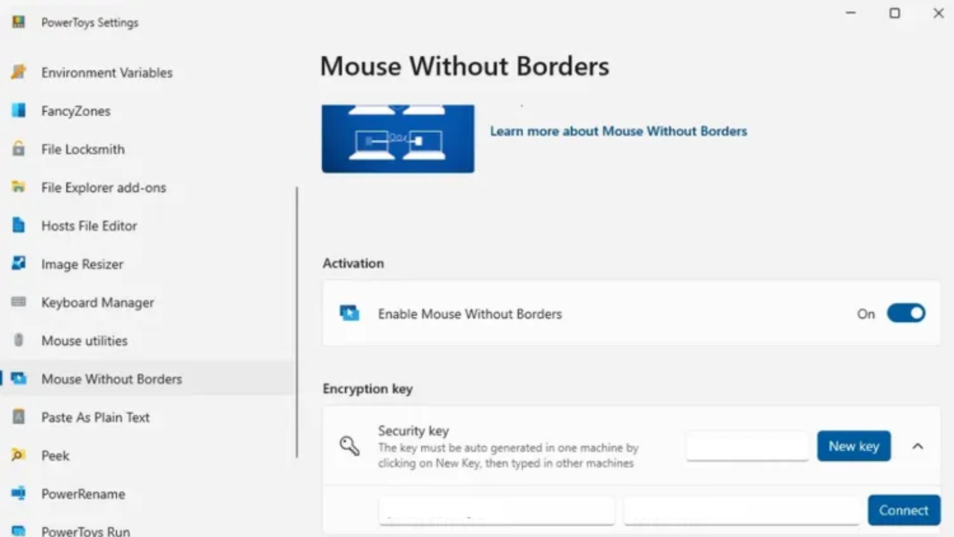 Mouse Without Borders software on a screen