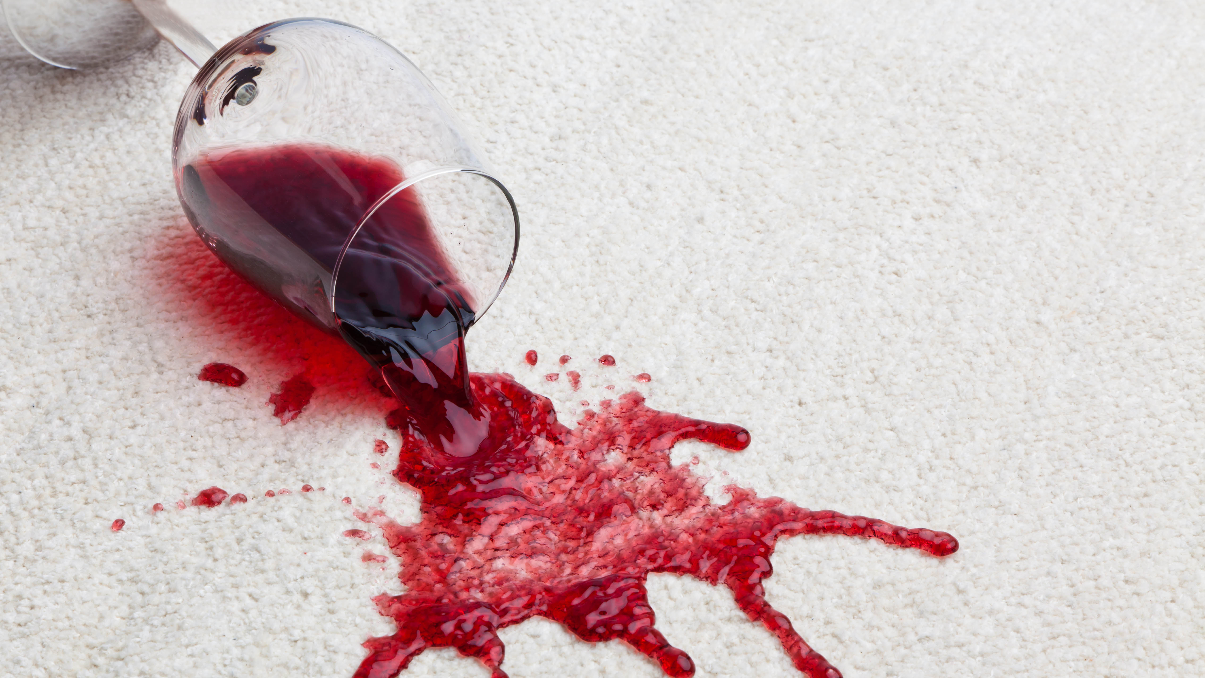 Red wine spilled on carpet