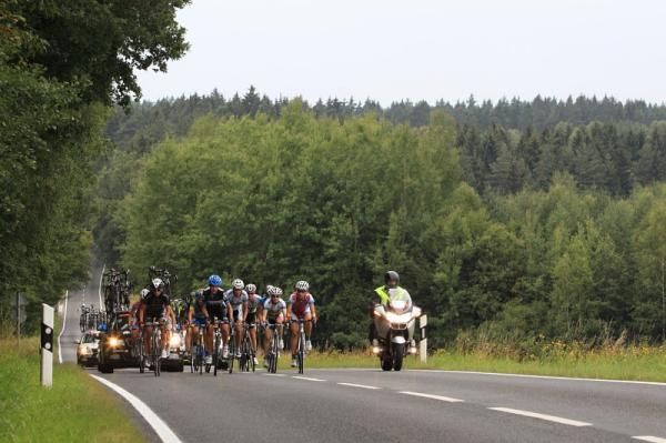 The break on one of the typical, rolling climbs