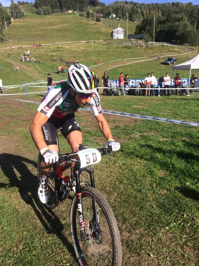 Nino Schurter (Switzerland) on the final lap