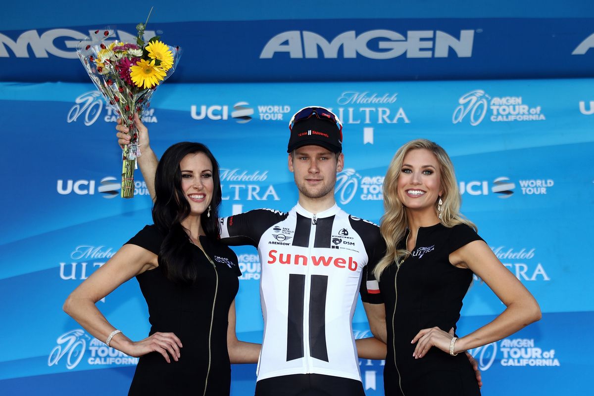 Team Sunweb's Lennard Hofstede finishes third