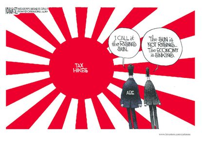 Editorial cartoon world economy Japan