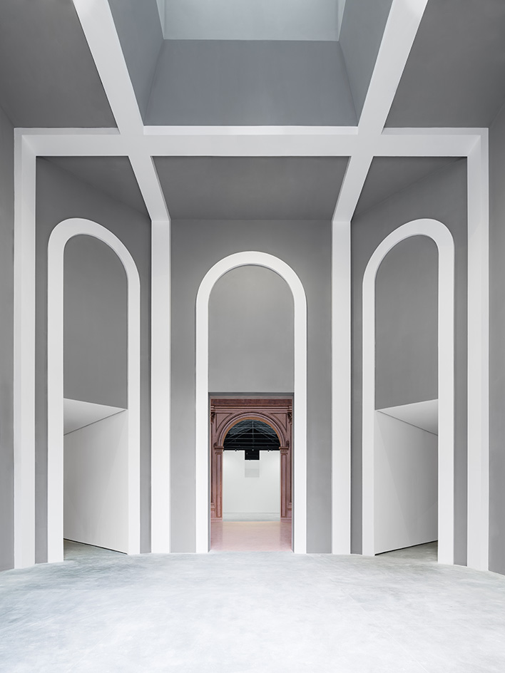 image of the restored Central Pavilion in Venice, empty from exhibitions and clean and polished