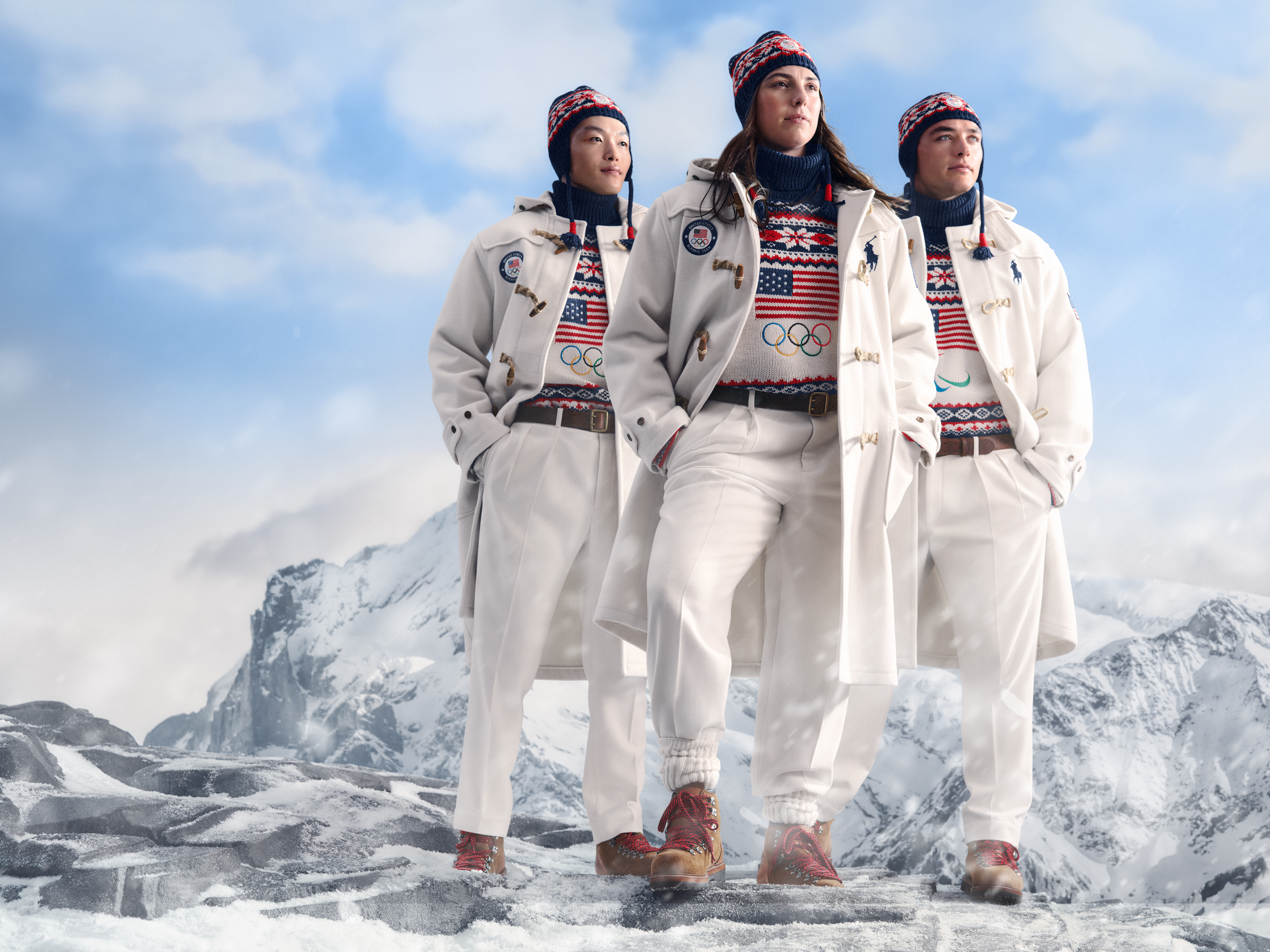 Team USA wearing Ralph Lauren for the Olympic Opening Ceremonies