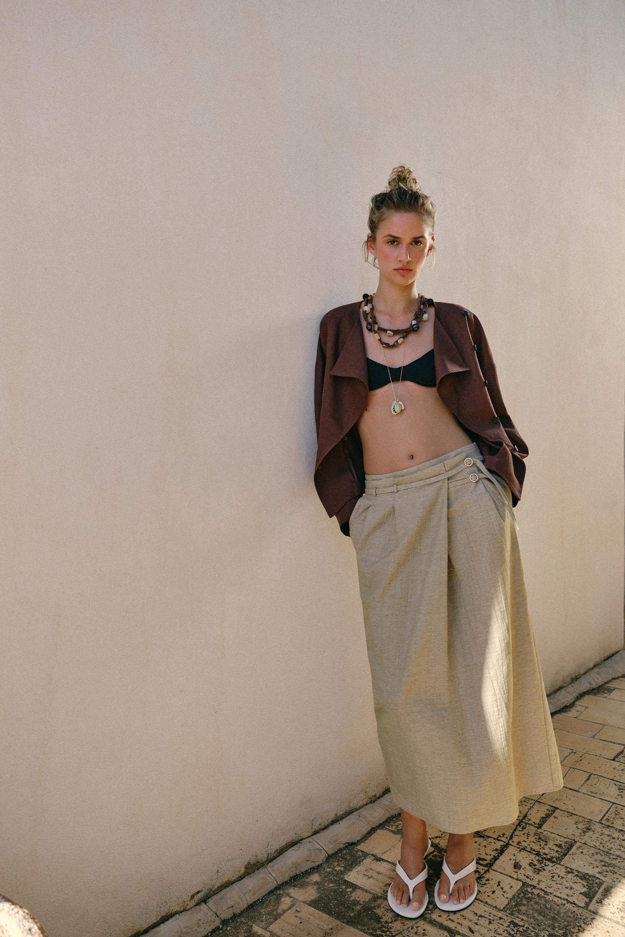 Linen Blend Wrap Jacket