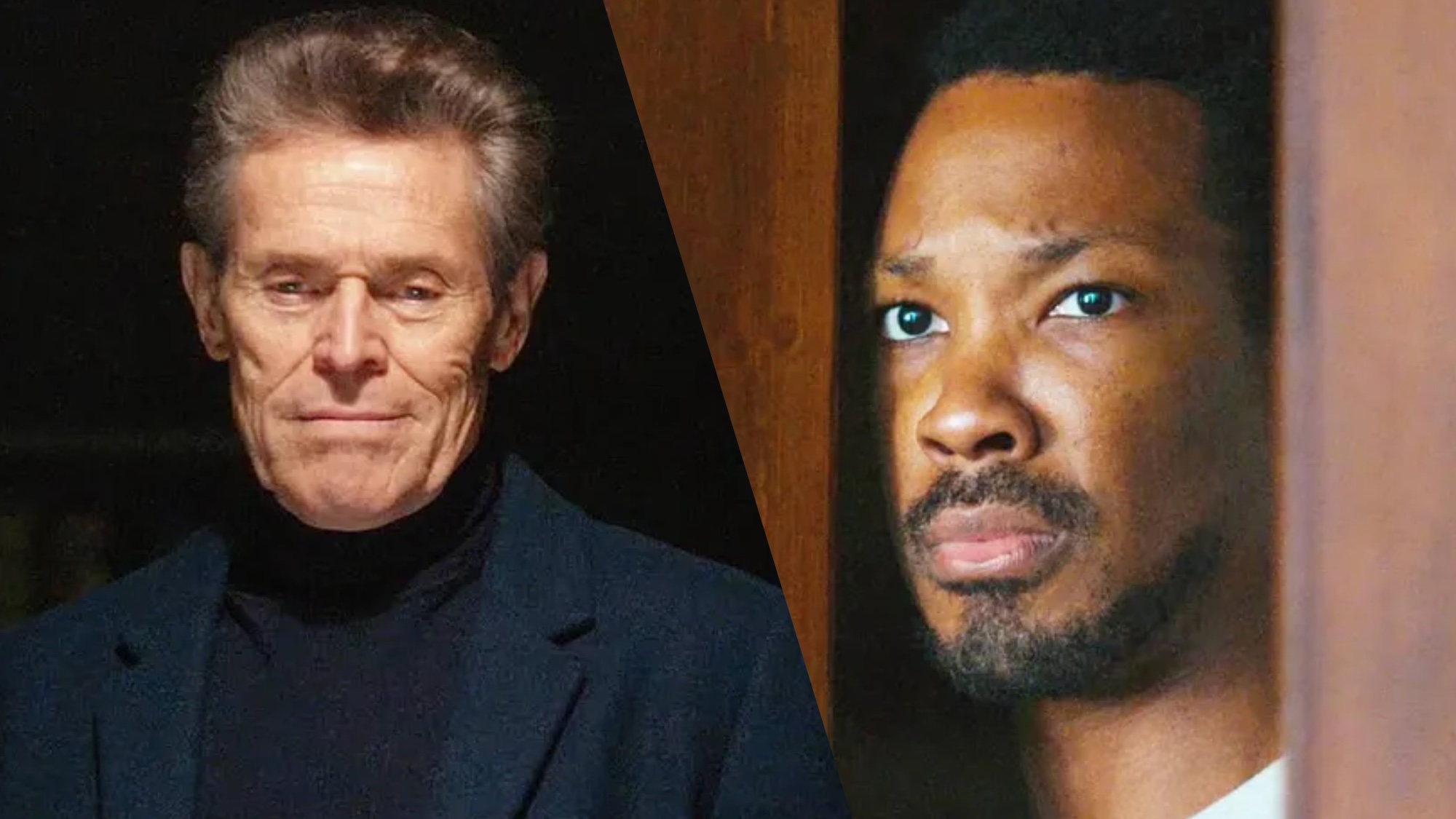 William DaFoe and Corey Hawkins in "The Man in My Basement" movie on Hulu (2025)