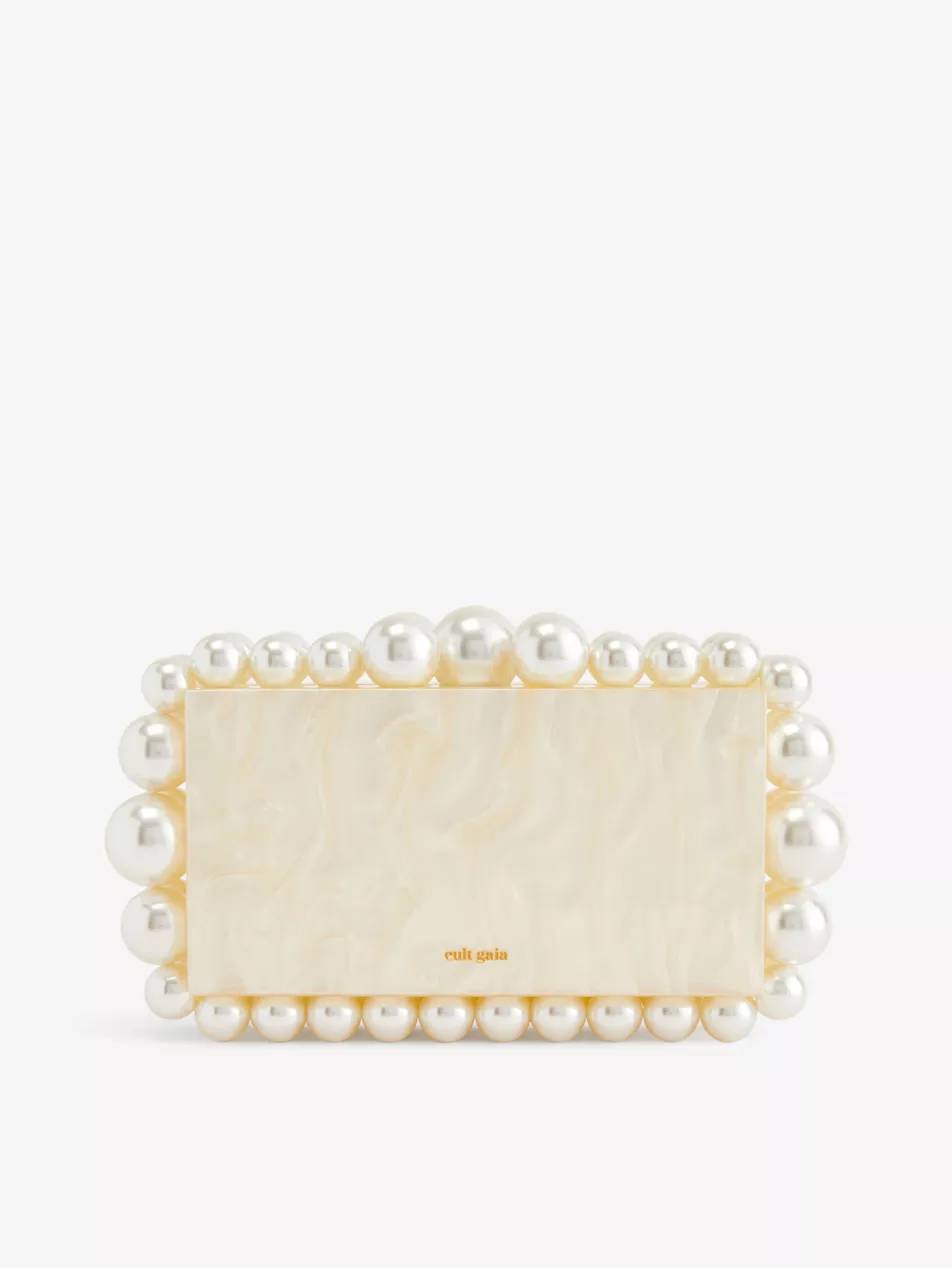 Eos Faux-Pearl and Acrylic Clutch Bag