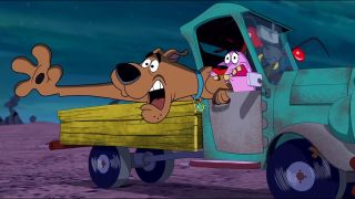 Courage and Scooby Doo in Straight Outta Nowhere: Scooby Doo! Meets Courage the Cowardly Dog.