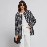 Buttoned Tweed Jacket in Houndstooth Motif, $249(£175) | &amp; Other Stories