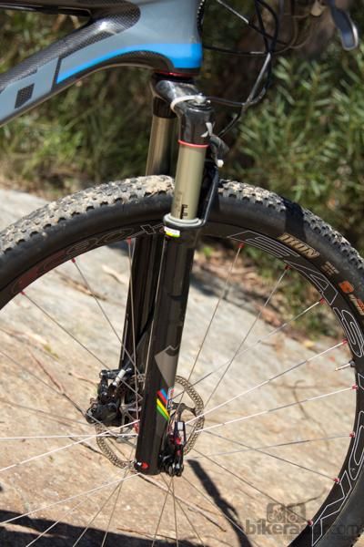 A short-travel RockShox SID XX World Cup keeps Wallace tracking for hours on end