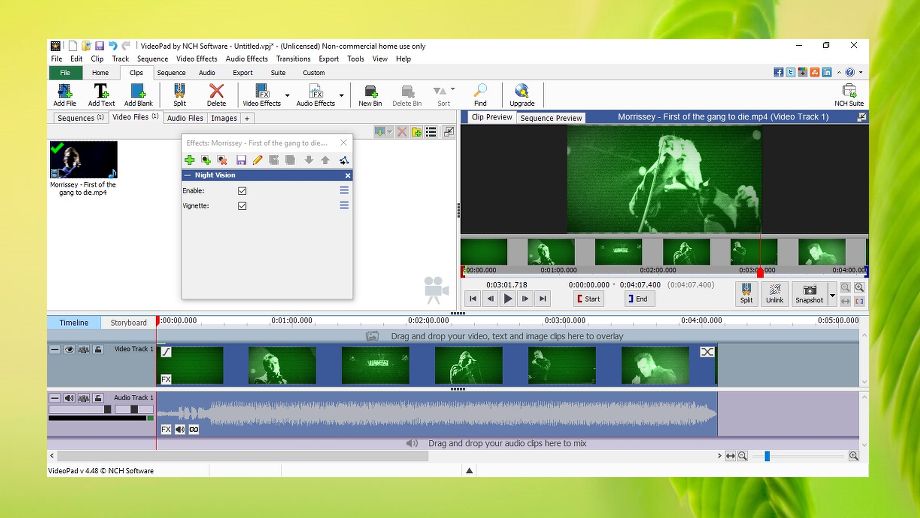 videopad editor add audio to video