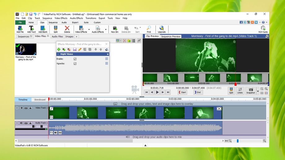 is videopad video editor free