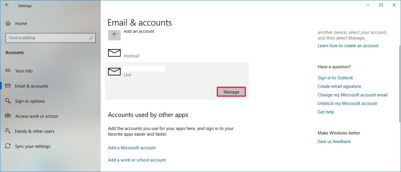 Account setting. Microsoft account sign-in Assistant.