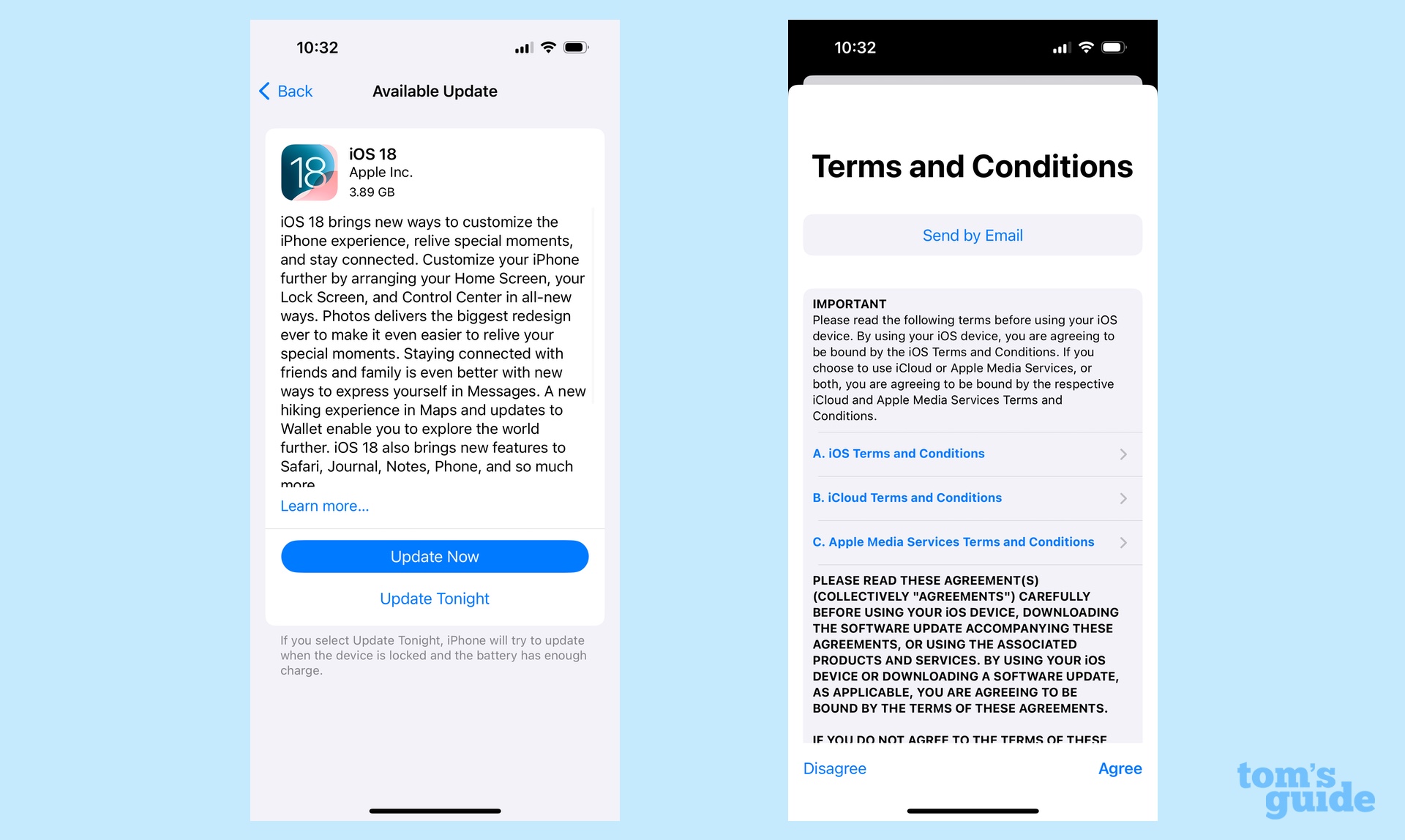 cara mengunduh ios 18 klik unduh dan setujui persyaratan