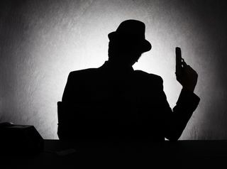 Mafia or mobster silhouette
