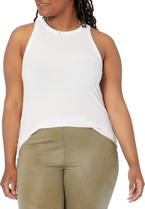 The Drop, The Drop Women&#039;s Valerie Cutaway Neck Racerback Rib Knit Tank Top, White, Xl