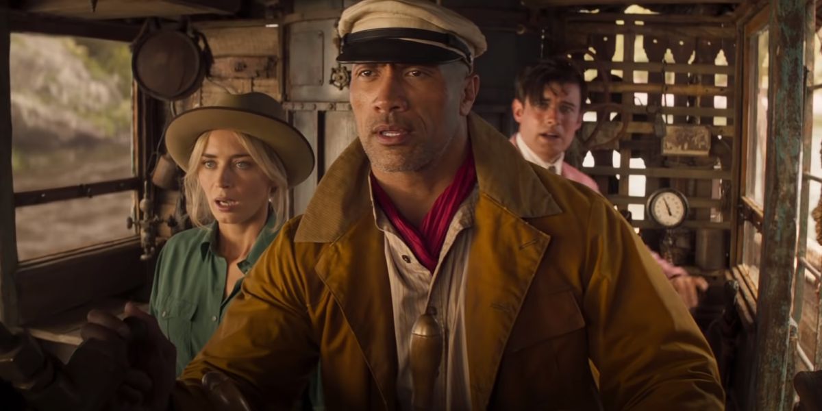 Emily Blunt and Dwayne Johnson in Jungle Cruise