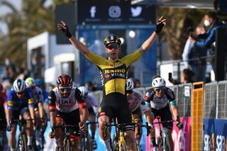 Wout van Aert wins stage 1 of Tirreno-Adriatico in Lido di Camaiore.