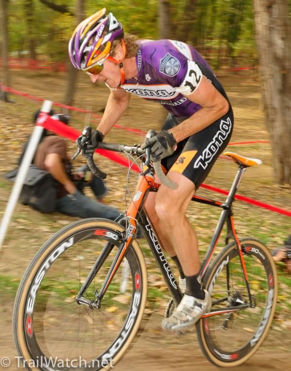 Barry Wicks (Kona) climbing out of the saddle.