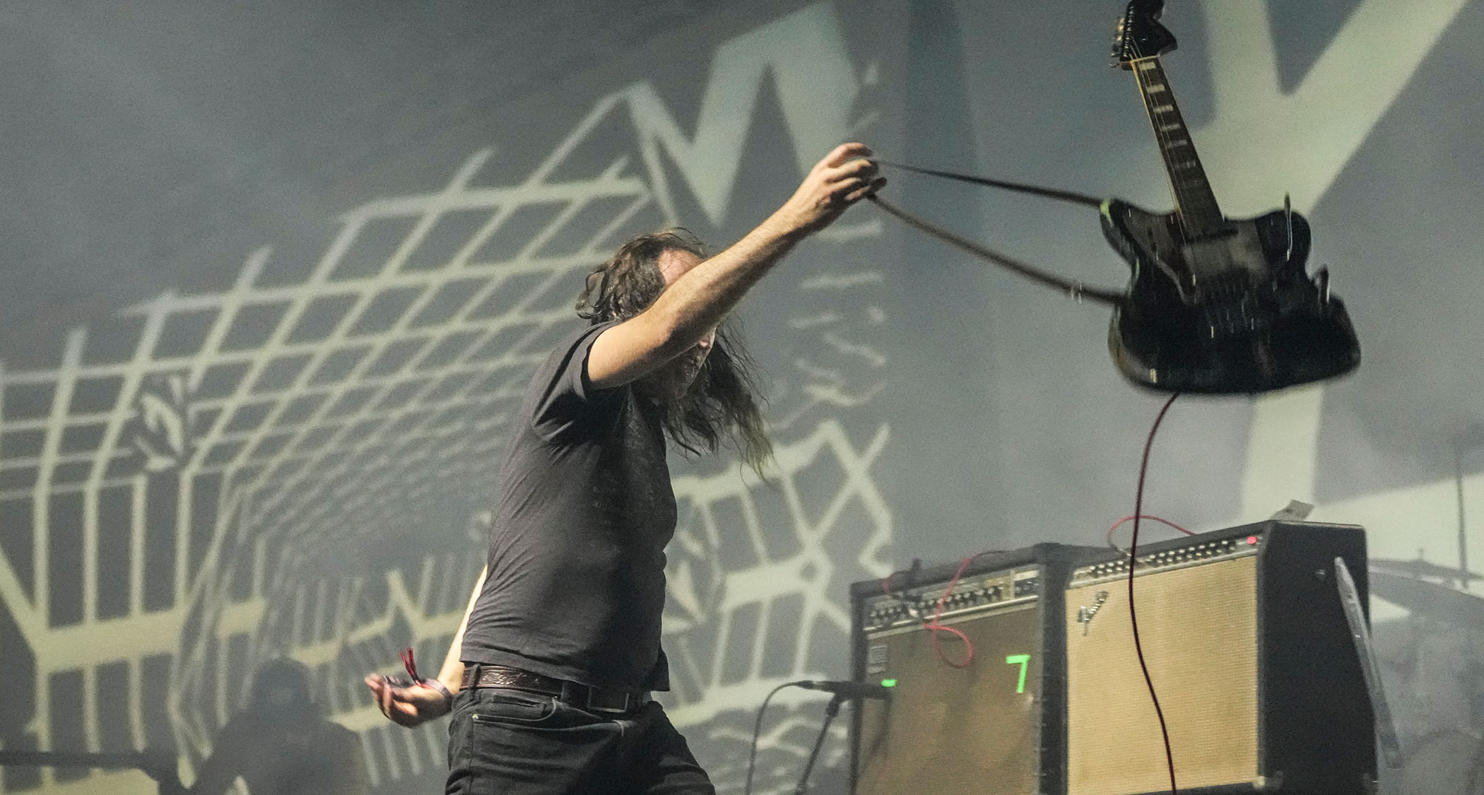 Oliver Ackermann of A Place to Bury Strangers throws it down live in Texas
