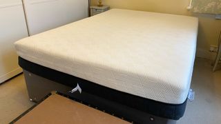 The Panda Hybrid Bamboo mattress on a bed