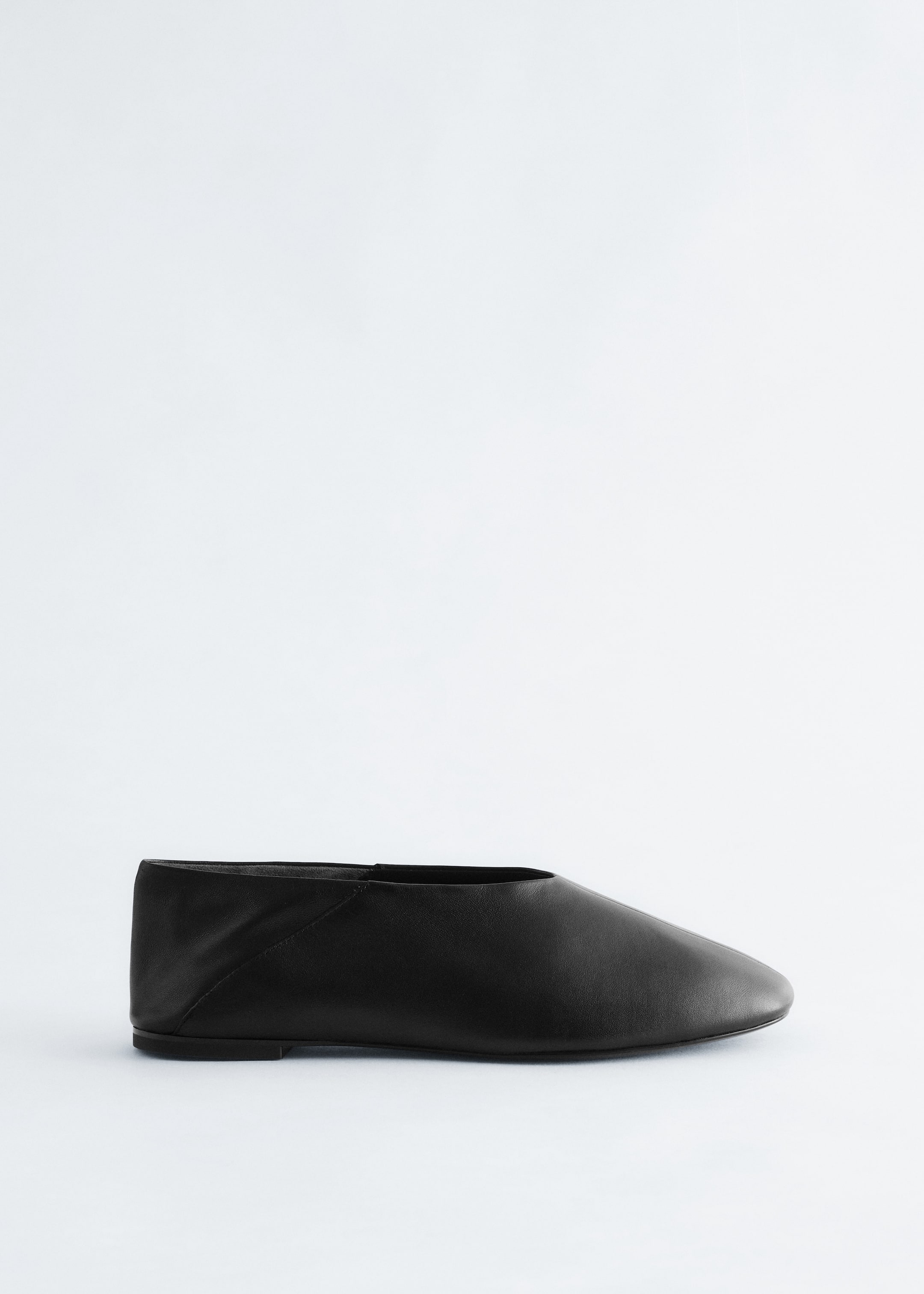 Leather Ballet Flats - Black