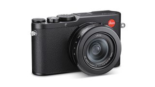 Leica D-Lux 8 camera, in black, against a white background