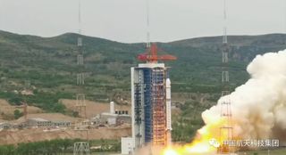 Four satellites launch atop a Long March 2D rocket from China's Taiyuan Satellite Launch Center on June 10, 2021.